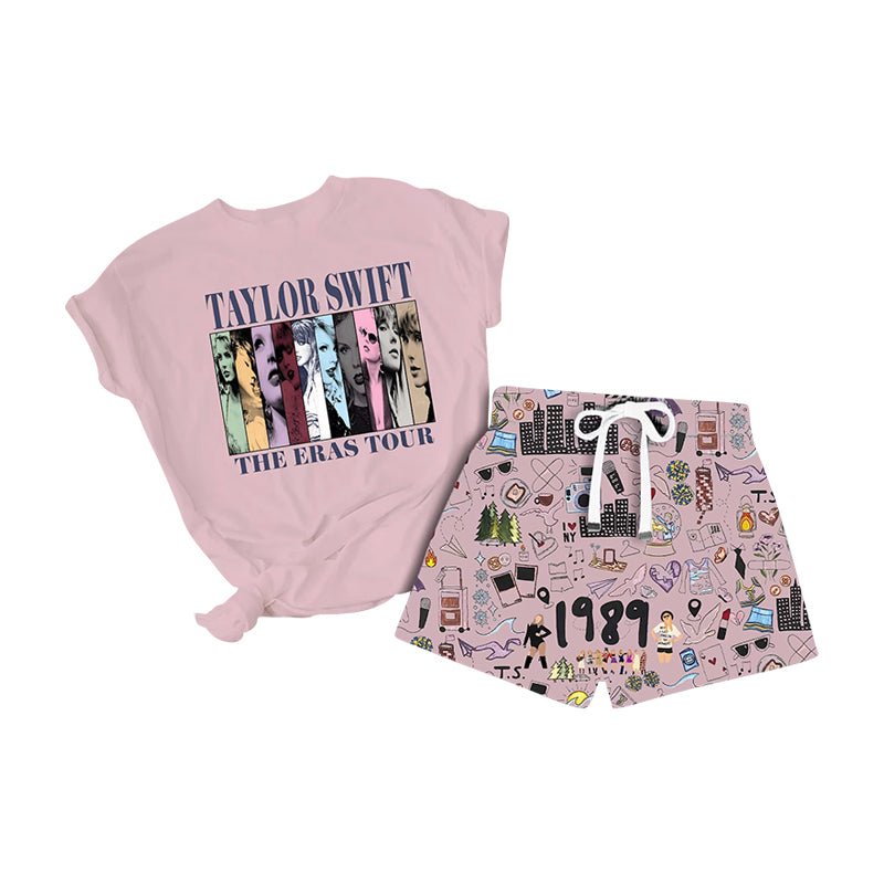 Baby Girls Singer Tour Pink Shirt Bottom Summer Shorts Clothes Sets preorder(moq 5)