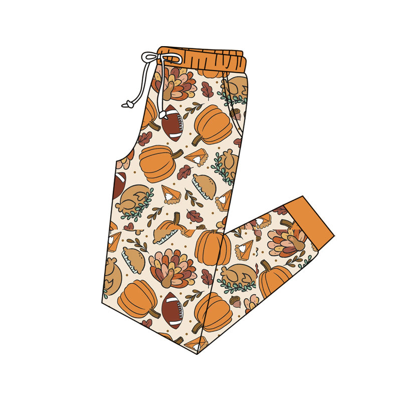 Preorder(moq 5) Adult Women Thanksgiving  Turkey Pumpkins Jogger Pants