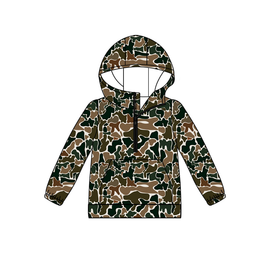Preorder(moq 5)Baby Girls Boys Duck Camouflage Hunting Long Sleeve Hoodie Hooded Tops