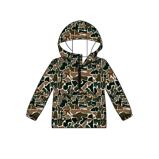 Preorder(moq 5)Baby Girls Boys Duck Camouflage Hunting Long Sleeve Hoodie Hooded Tops