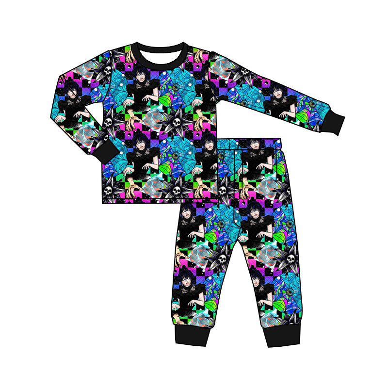 Baby Girls Colorful Witches Top Pants Pajamas Preorder(moq 5)