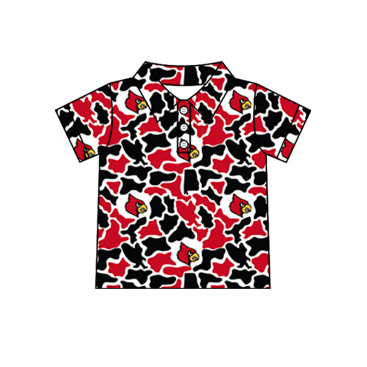 Preorder (moq 5)Baby Boys Short Sleeve Colorful Camo Team Button Polo Shirts Tops