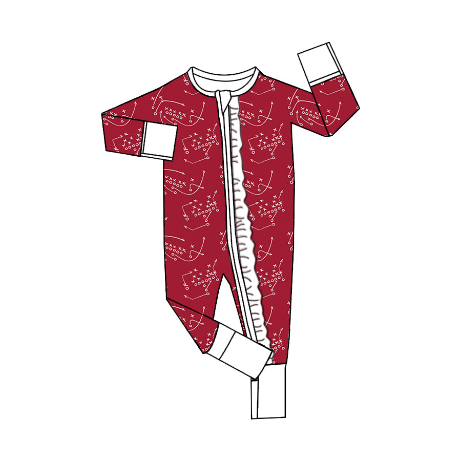 Baby Girls Red Color Long Sleeve Zip Rompers preorder(moq 5)