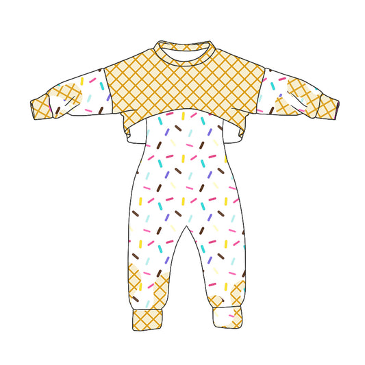 Preorder (moq 5)Baby Girls Long Sleeves Drip Shirt Top Jumpsuit 2 Piece Team Clothes Sets