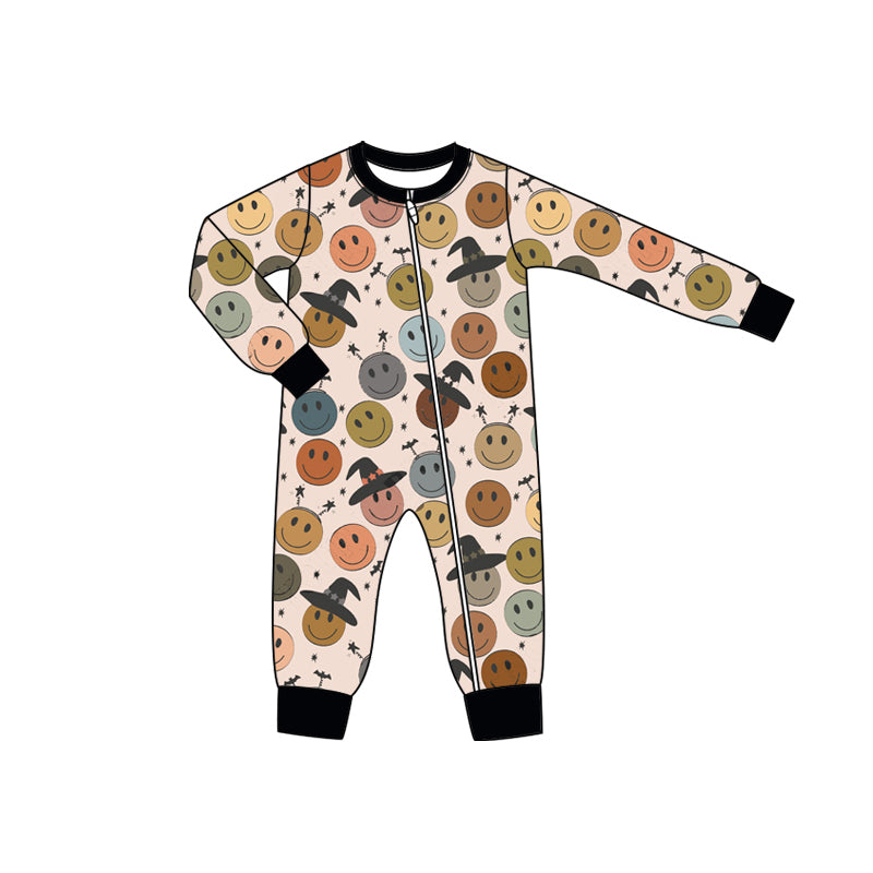 Preorder moq 5 Baby Infant Boys Long Sleeves Magic Hats Smiles Plaid Zipper Romper