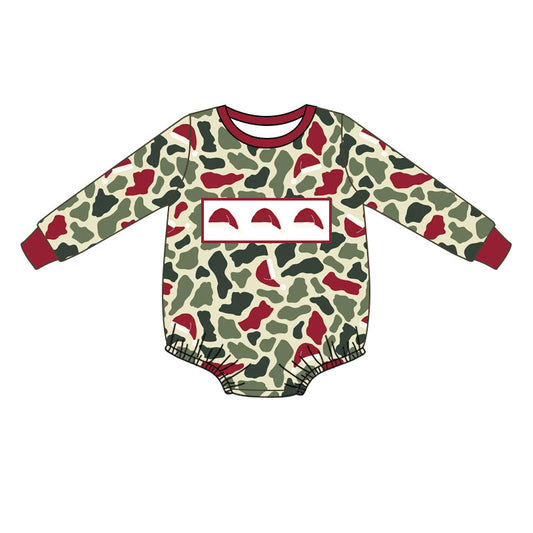 Preorder(moq 8)Baby Boys Christmas Hats Camo Rompers