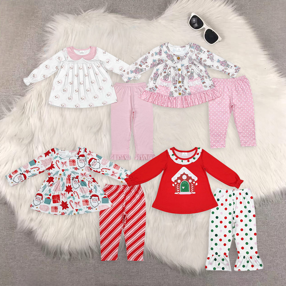 Sibling Baby Boys Christmas Santa Candy Cane Soldier Tunic Legging Pant Clothes Sets