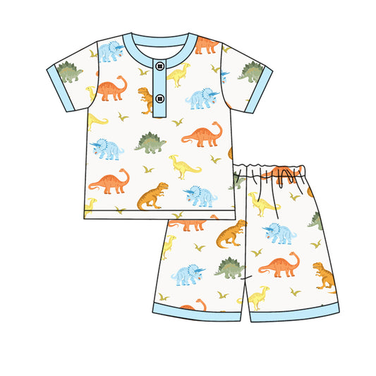 Preorder (moq 5)Baby Boys Dinosaurs Shirt Top Shorts Pajamas Outfits