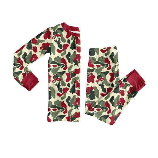 Preorder(moq 8)Baby Boys Christmas Trees Deer Camo Top Pants Pajamas Sets