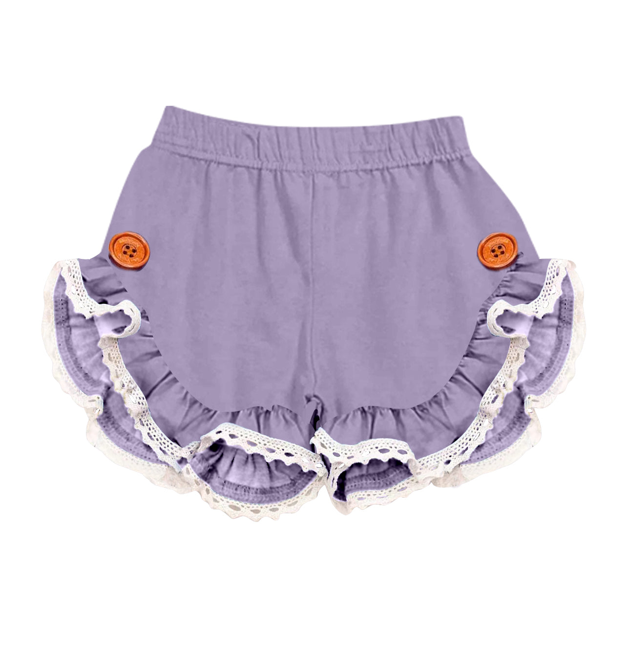 Baby Girls Lavender Lace Ruffle Summer Shorts preorder(moq 5)