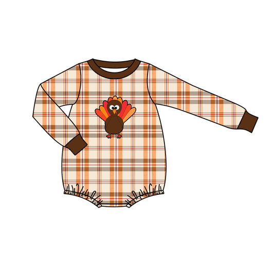 Baby Toddler Boys Thanksgiving Turkey Long Sleeve Rompers preorder(moq 5)