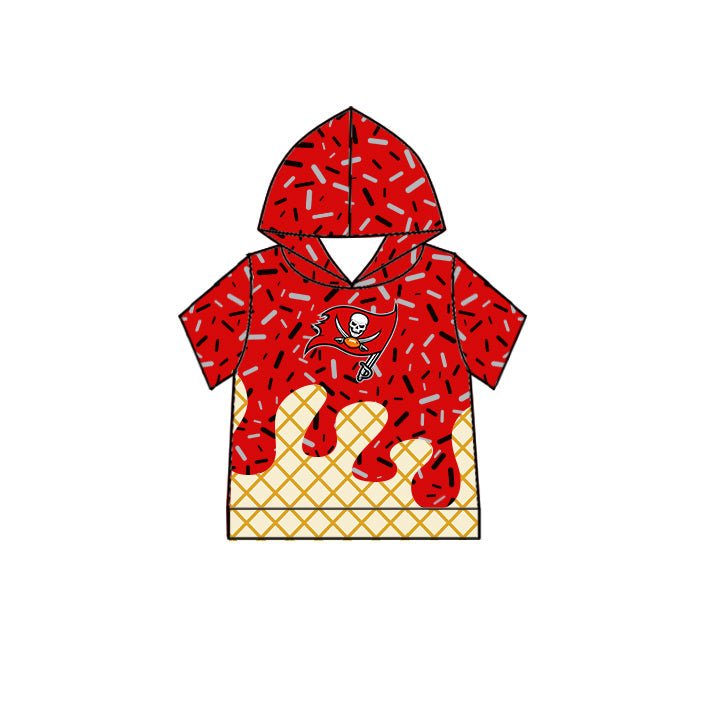 Preorder (moq 5)Baby Boys Drip Sprinkles Tampa Bay Bucs Team Short Sleeves Hoodies Top
