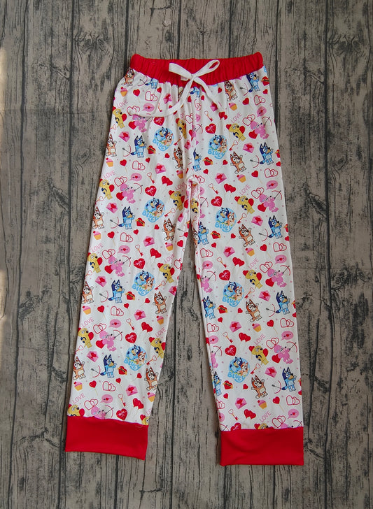 Adult Women Valentines Red Dogs Pants Pajamas