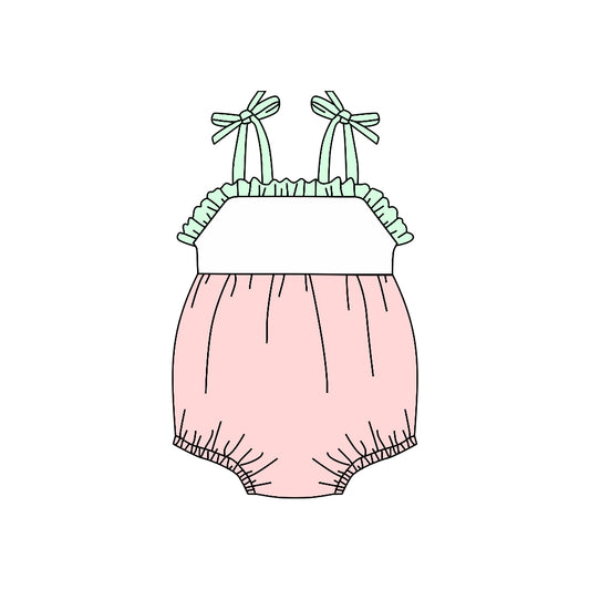Preorder(moq 5)Baby Infant Girls Straps Pink Summer Rompers