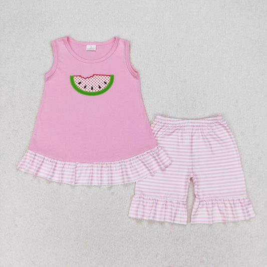 Baby Girls Watermelon Summer Sibling Sister Rompers Clothes Sets