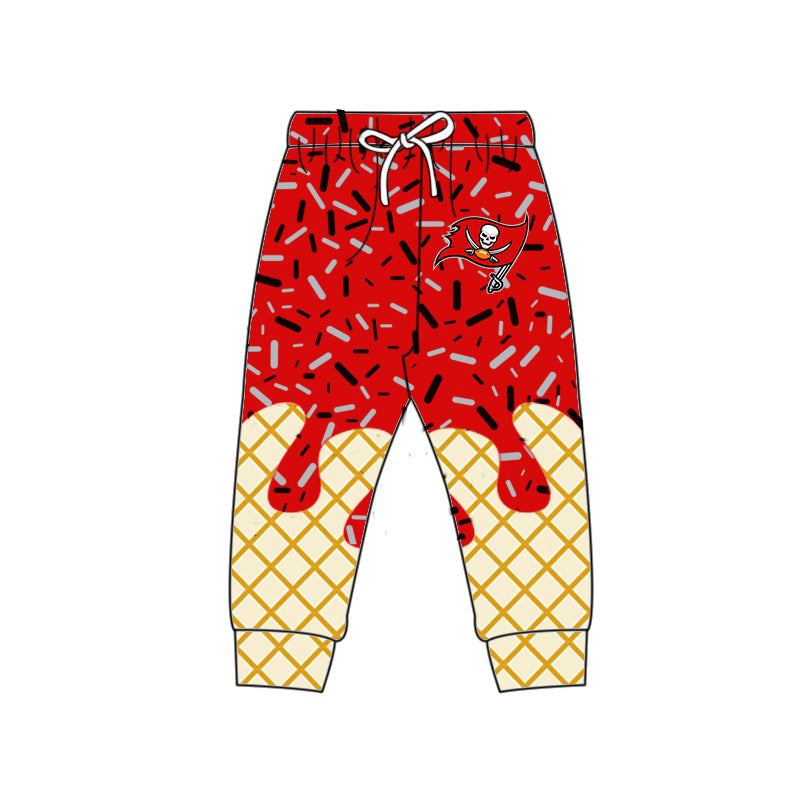 Preorder (moq 5)Baby Boys Red Drip Sprinkles Tampa Bay Bucs Team Jogger Pants Bottom