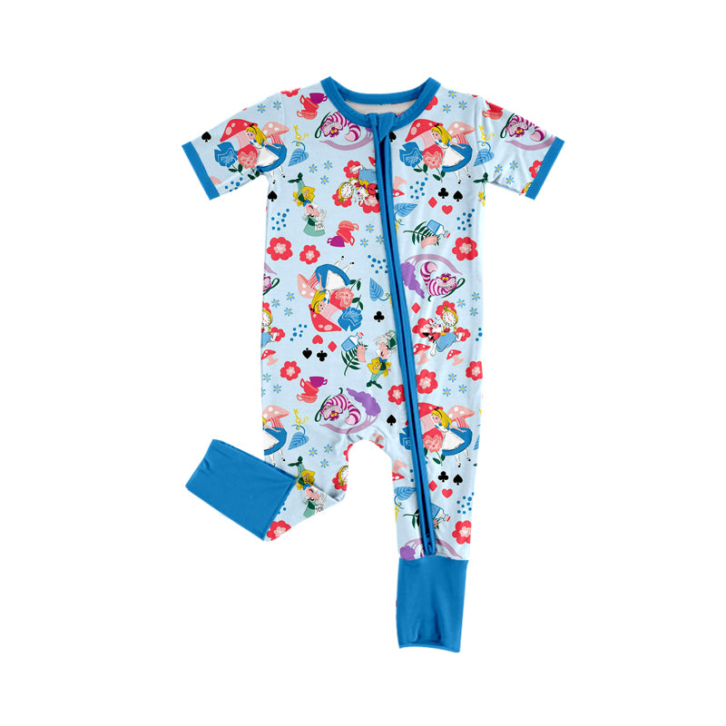 Preorder(moq 5)Baby Infant Girls Alice Princess Zip Sleepers Rompers