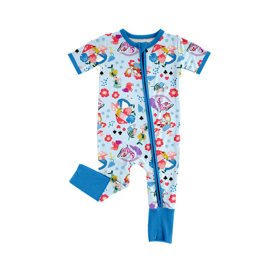 Preorder(moq 5)Baby Infant Girls Alice Princess Zip Sleepers Rompers