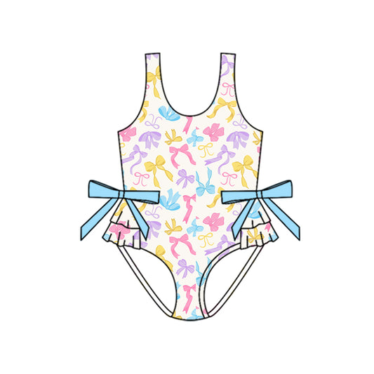 Preorder (moq 5)Baby Girls Colorful Bows Bikini One Piece Swimsuits