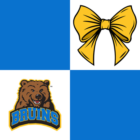Preorder (moq 5)Baby Girls UCLA Bruins Bows Checked Team Ruffle Shorts Bottom