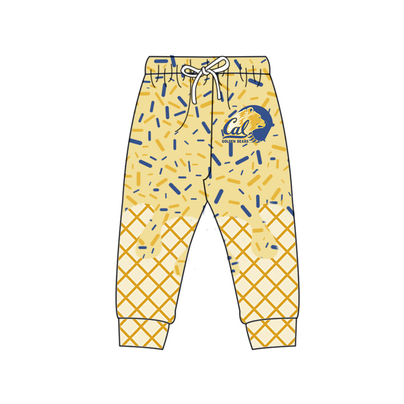 Preorder (moq 5)Baby Boys Yellow Golden Bears Drip Team Pant