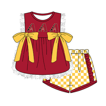 Preorder moq 5 Baby Girls Sleeveless A Lace Tunic Checked Short Team Clothes Sets