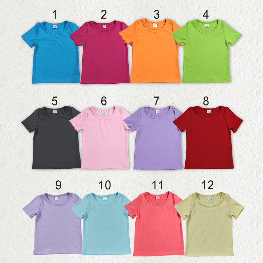 Sibling Baby Girls Short Sleeve Colorful Yoga Active T-shirts Tops