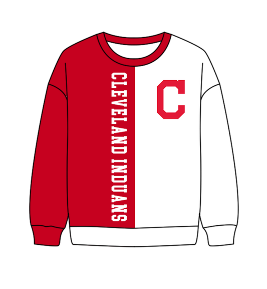 Preorder(moq 8)Baby Boys White Red Sleeve Cleveland Team Tee Shirts Top