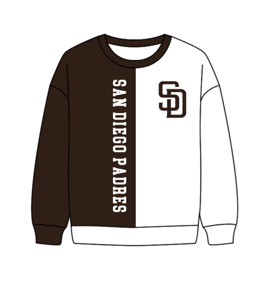 Preorder(moq 8)Baby Boys White Black Sleeve San Diego Team Tee Shirts Top