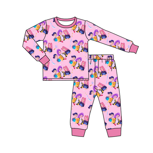 Preorder(moq 5) Baby Girls Cartoon Girls Top Pants Pajamas Sets