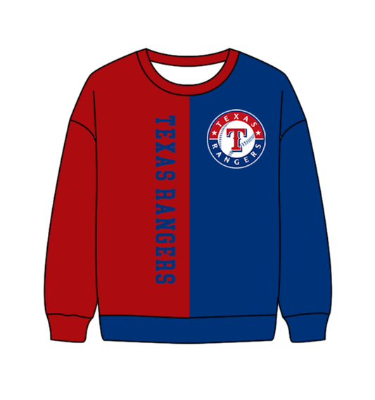 Preorder(moq 8)Baby Boys Red Blue Sleeve Texas Team Tee Shirts Top