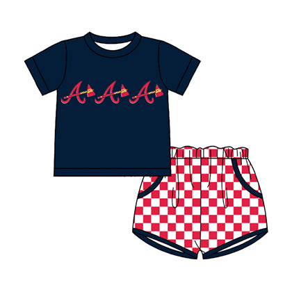 Preorder moq 5 Baby Boys Short Sleeve A Top Checked Pockets Short Team Clothes Sets