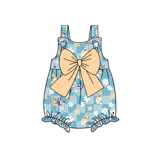 Preorder(moq 5)Baby Infant Girls Big Bows Flowers Dogs Straps Rompers