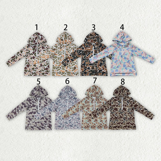 Sibling Baby Boys Long Sleeve Southern Camo Zip Pockets Hoodies Tops