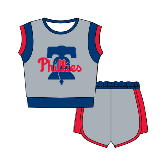 Preorder moq 5 Baby Girls Sleeveless Shirts Top Short Team Clothes Set