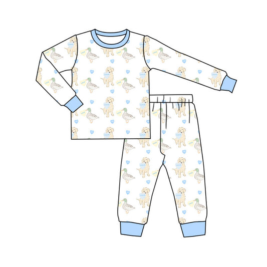Preorder(moq 5) Baby Boys Hearts Ducks Dogs Top Pants Valentine Pajamas Sets