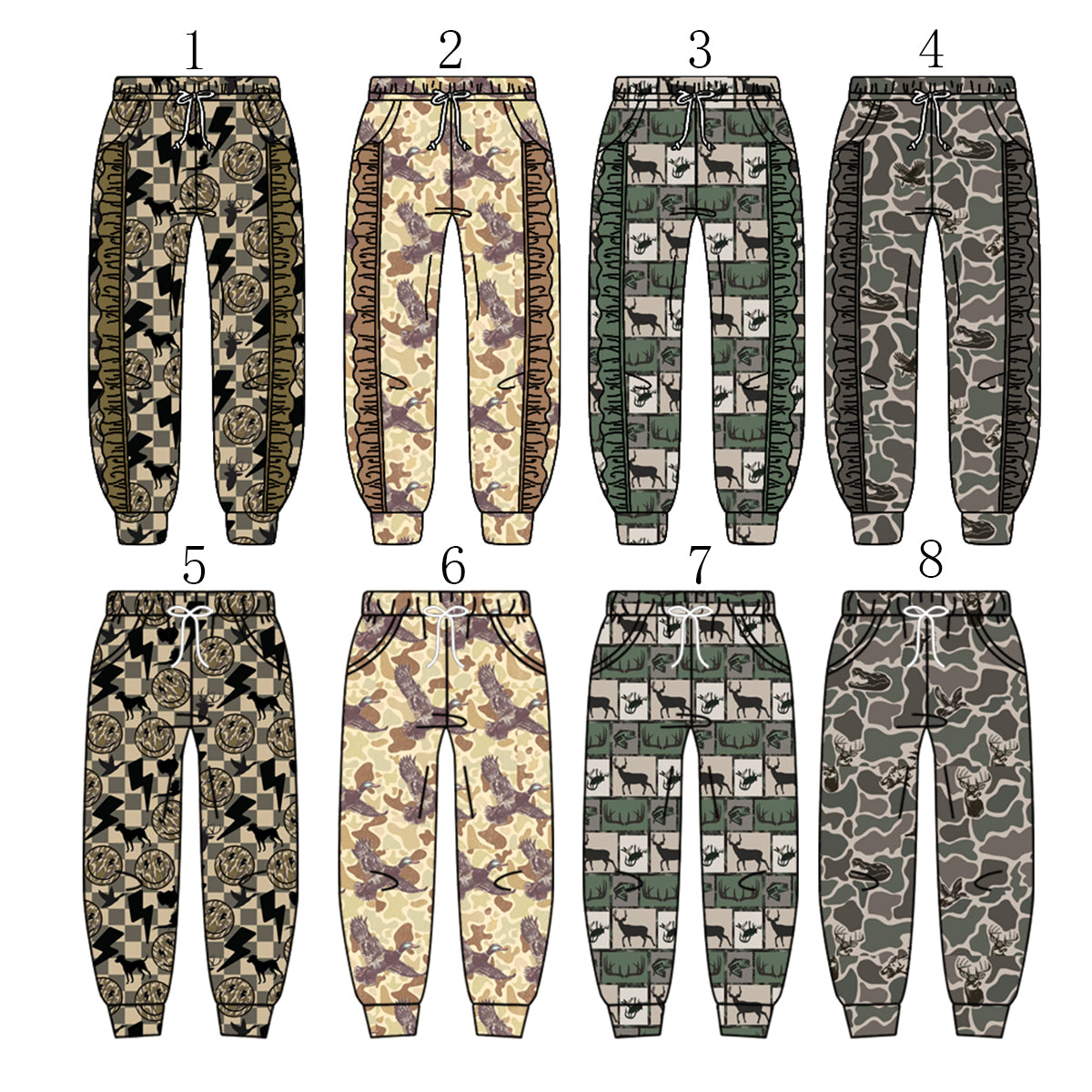 Preorder (moq 5)Baby Boys Western Camo Hunting Pockets Joggers Bottom