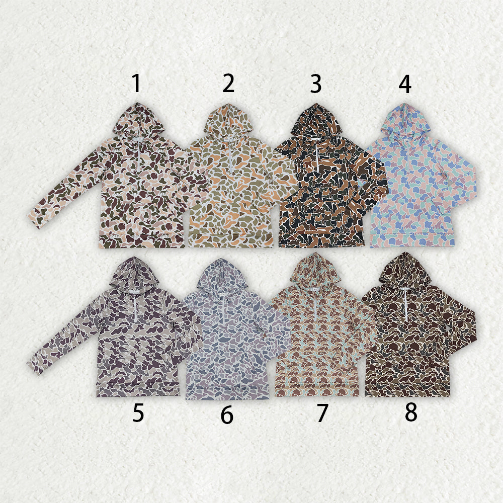 Sibling Adult Women Long Sleeve Southern Camo Zip Pocket Hoodies Tops