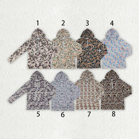 Sibling Adult Women Long Sleeve Southern Camo Zip Pocket Hoodies Tops