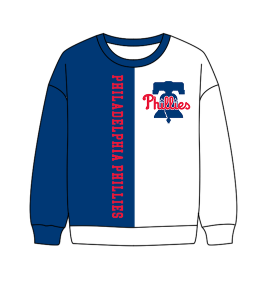 Preorder(moq 8)Baby Boys Blue White Sleeve Philadelphia Team Tee Shirts Top