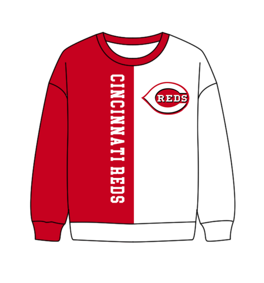 Preorder(moq 8)Baby Boys Red White Sleeve Cincinnati Reds Team Tee Shirts Top