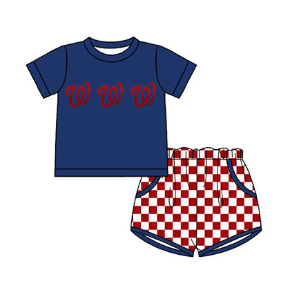 Preorder moq 5 Baby Boys Short Sleeve W Top Checked Pockets Short Team Clothes Sets
