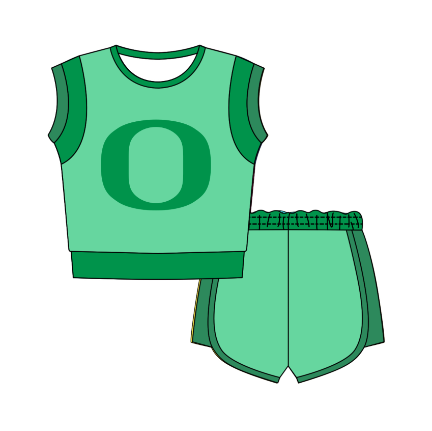 Preorder moq 5 Baby Girls Sleeveless Shirts Top Short Team Clothes Set