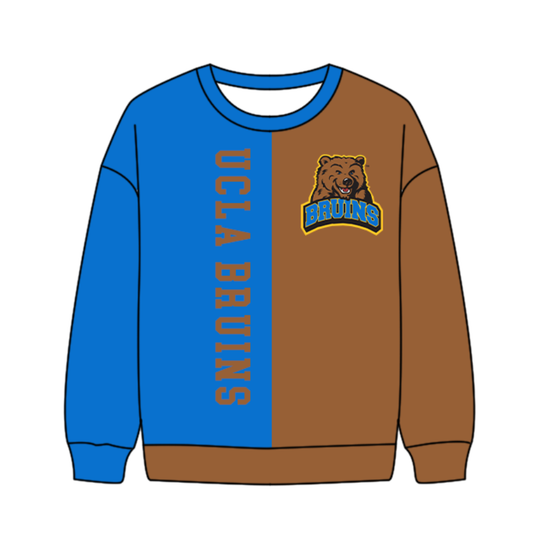 Preorder(moq 8)Baby Boys Blue Brown Sleeve Bruins Team Tee Shirts Top