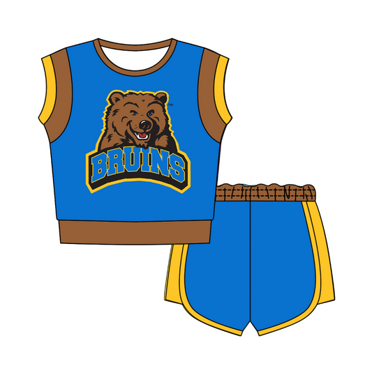 Preorder moq 5 Baby Girls Sleeveless Shirts Top Short Team Clothes Set
