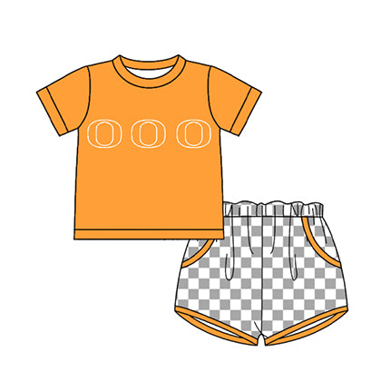 Preorder moq 5 Baby Boys Short Sleeve O Top Checked Pockets Short Team Clothes Sets