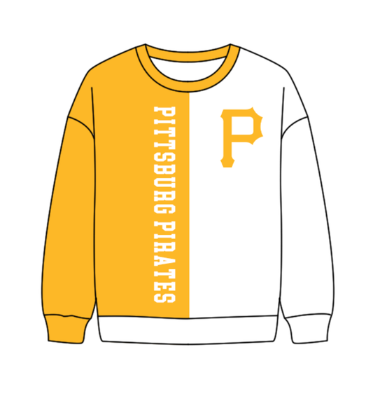 Preorder(moq 8)Baby Boys Yellow White Sleeve Pittsburg Team Tee Shirts Top