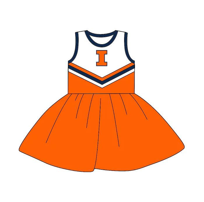 Preorder (moq 5)Baby Girls Sleeveless Team Knee Length Dresses