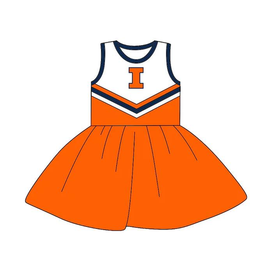 Preorder (moq 5)Baby Girls Sleeveless Team Knee Length Dresses