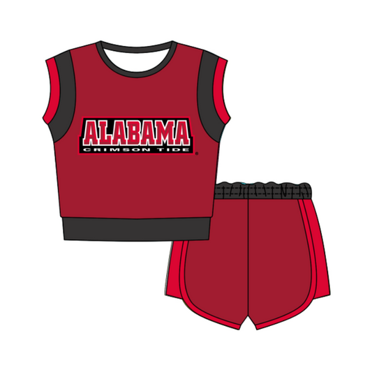 Preorder moq 5 Baby Girls Sleeveless Shirts Top Short Team Clothes Set